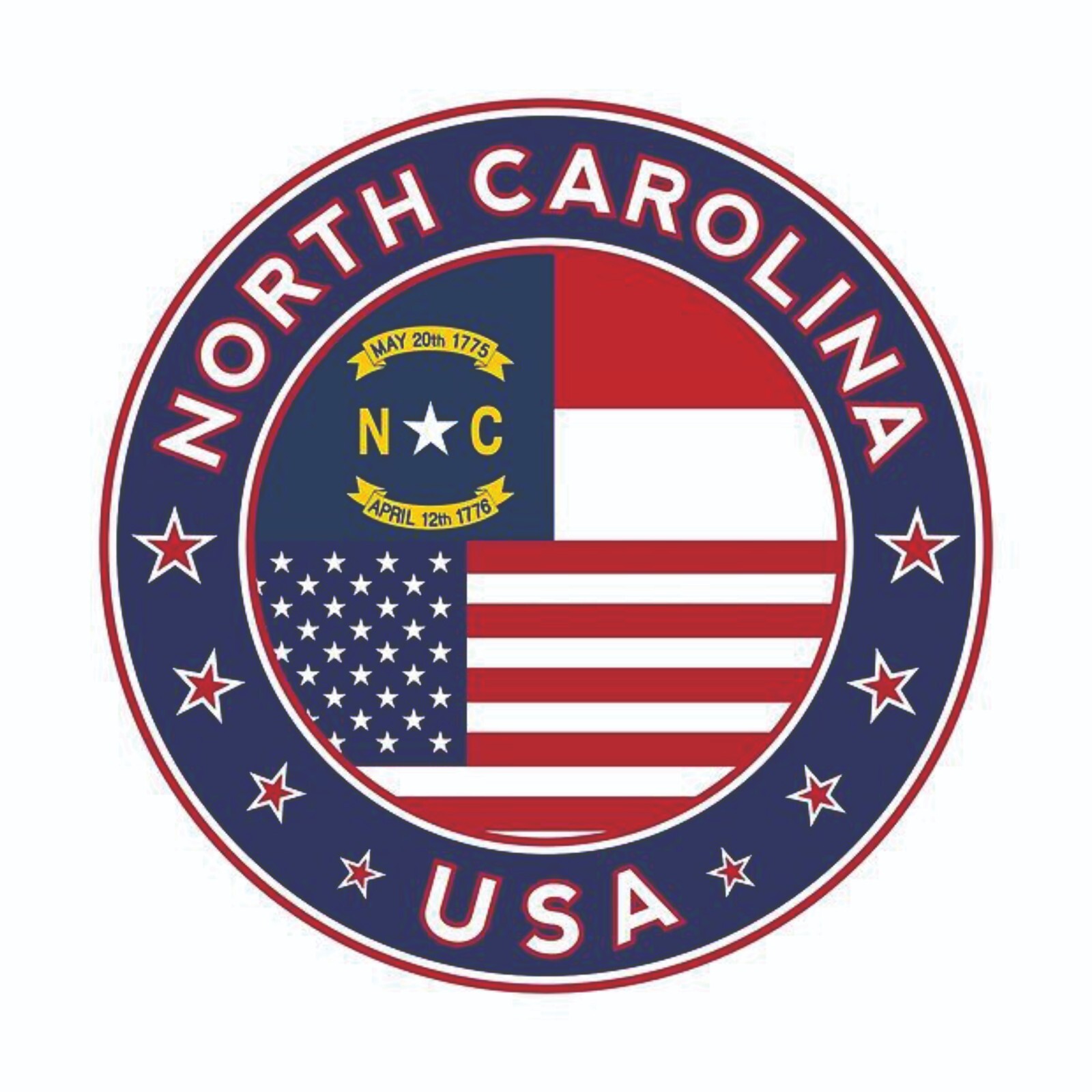 North Carolina State Sticker Decal