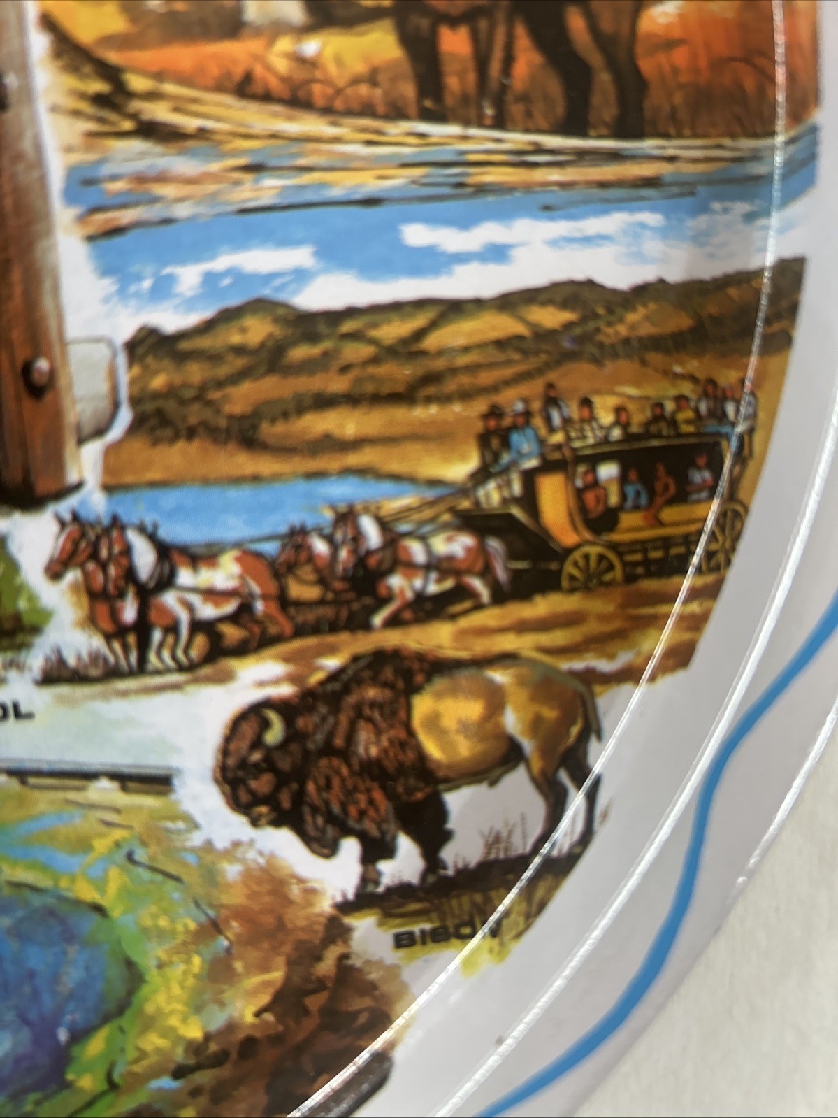 Ken Haag Yellowstone Metal Tray VTG 1960s Souvenir Art Scenic Collectible