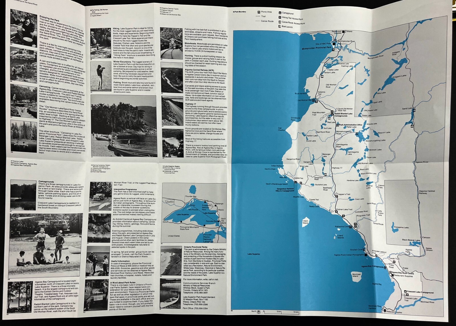 1985 Lake Superior Provincial Park Ontario Canada Vintage Travel Brochure Guide