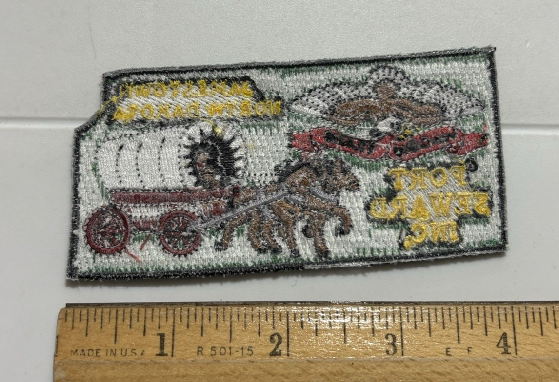 Jamestown North Dakota Fort Seward Wagon Train 4″ long Embroidered Patch Badge