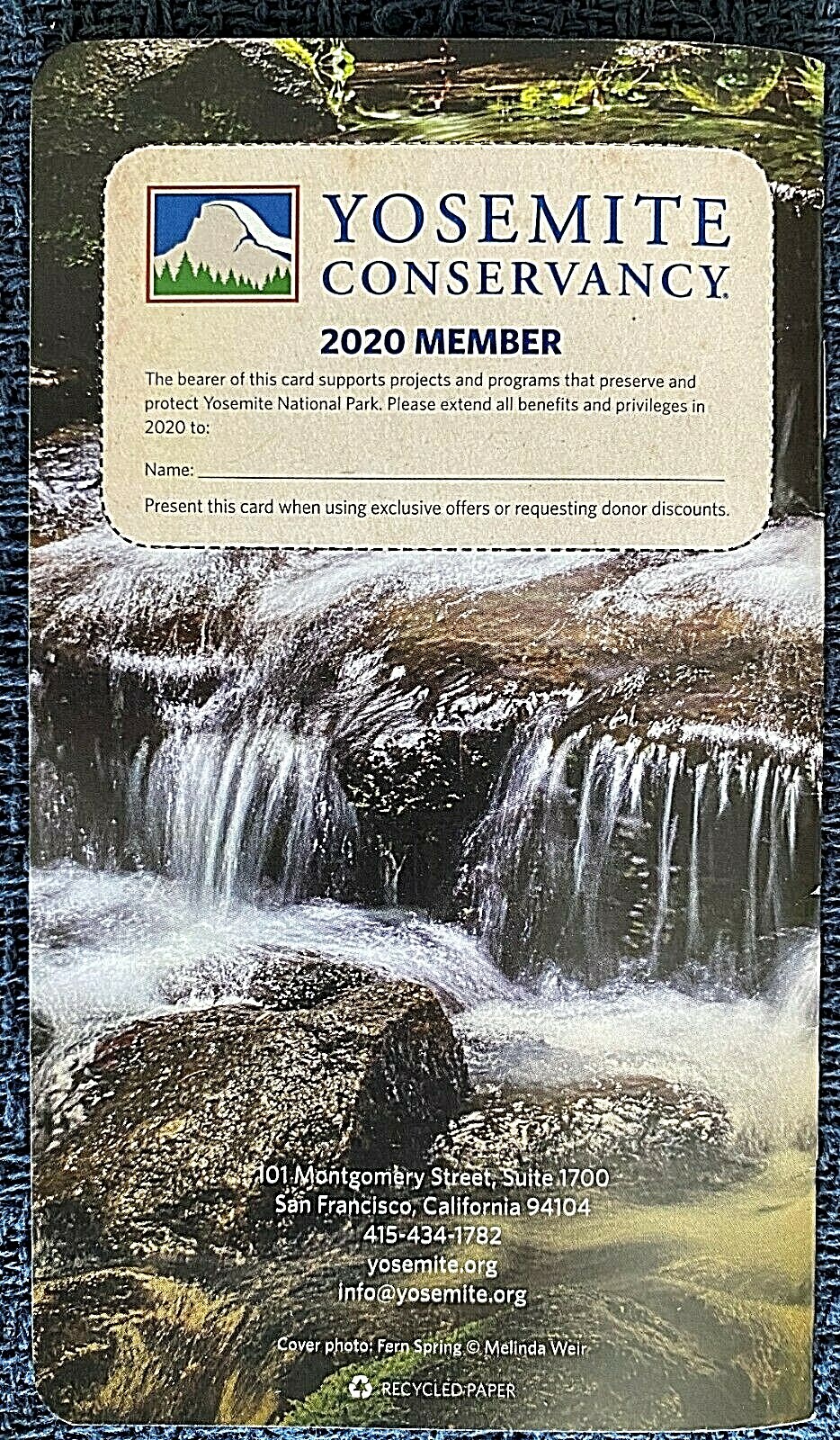 Rare 2020 Yosemite Conservancy Membership Guide & Passport Unused