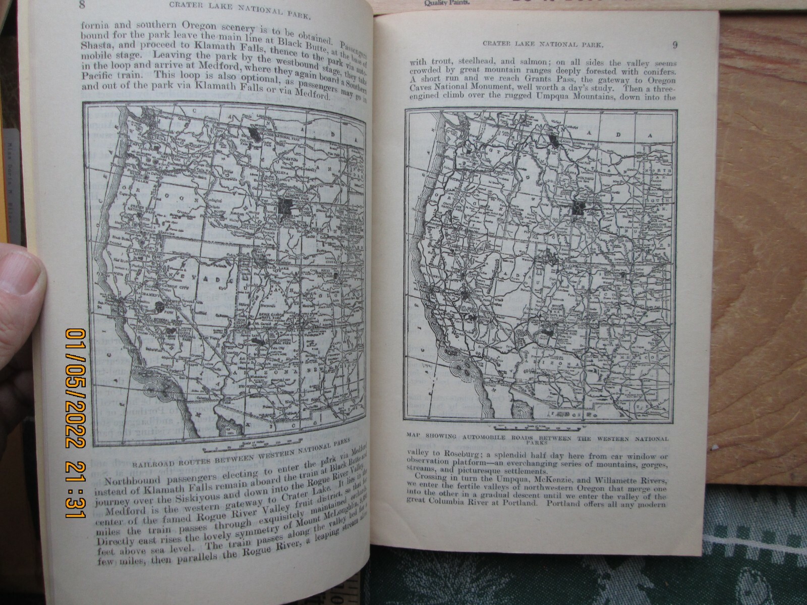 crater lake national park oregon travel guide maps 1930s booklet