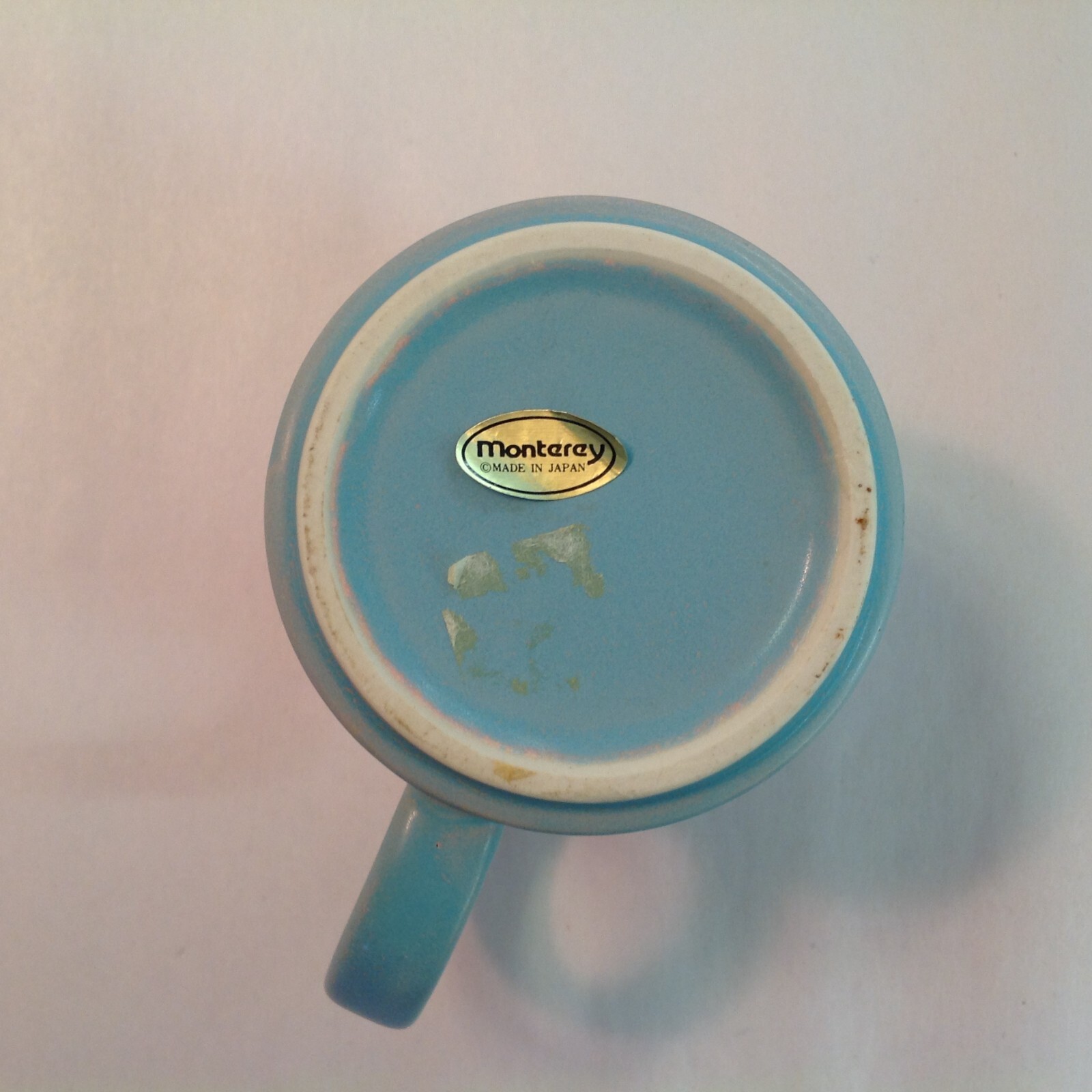 Vintage Souvenir Coffee Mug Yellowstone National Park Pink Blue Cream Buffalo US