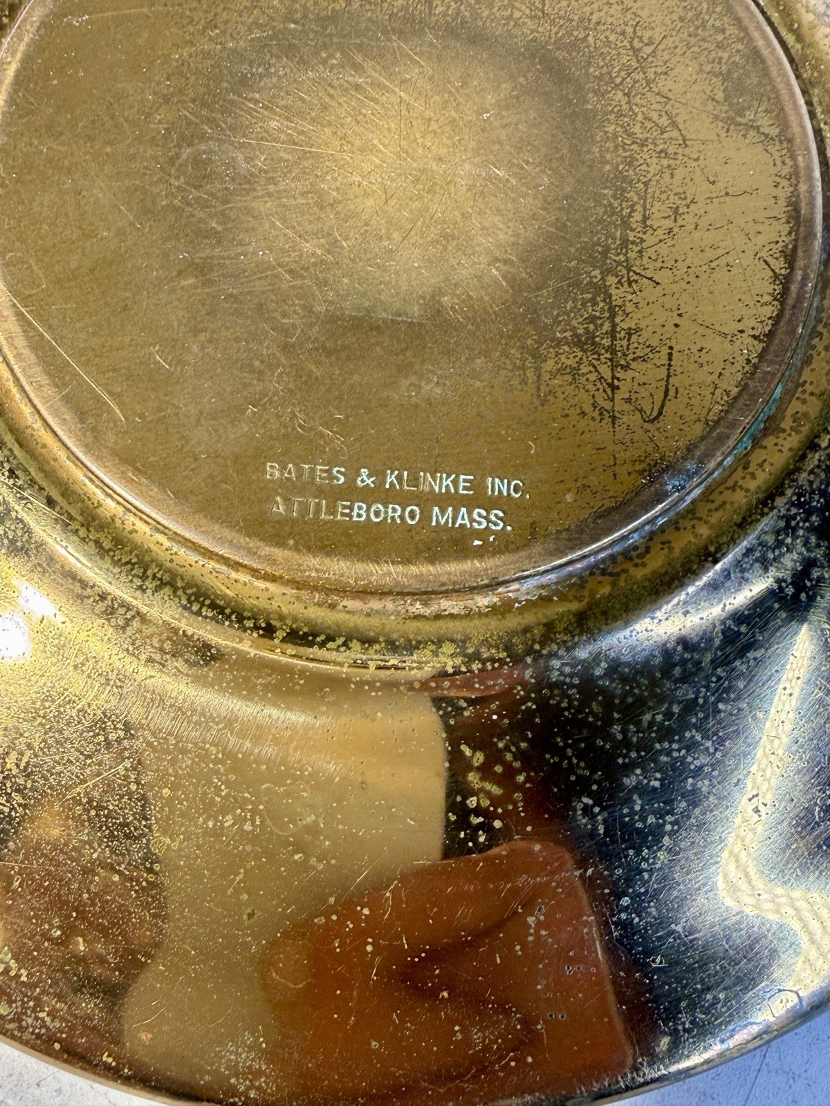 Vintage Mammoth Cave National Park Brass Glass Dish Bates Klinke Ashtray Tray