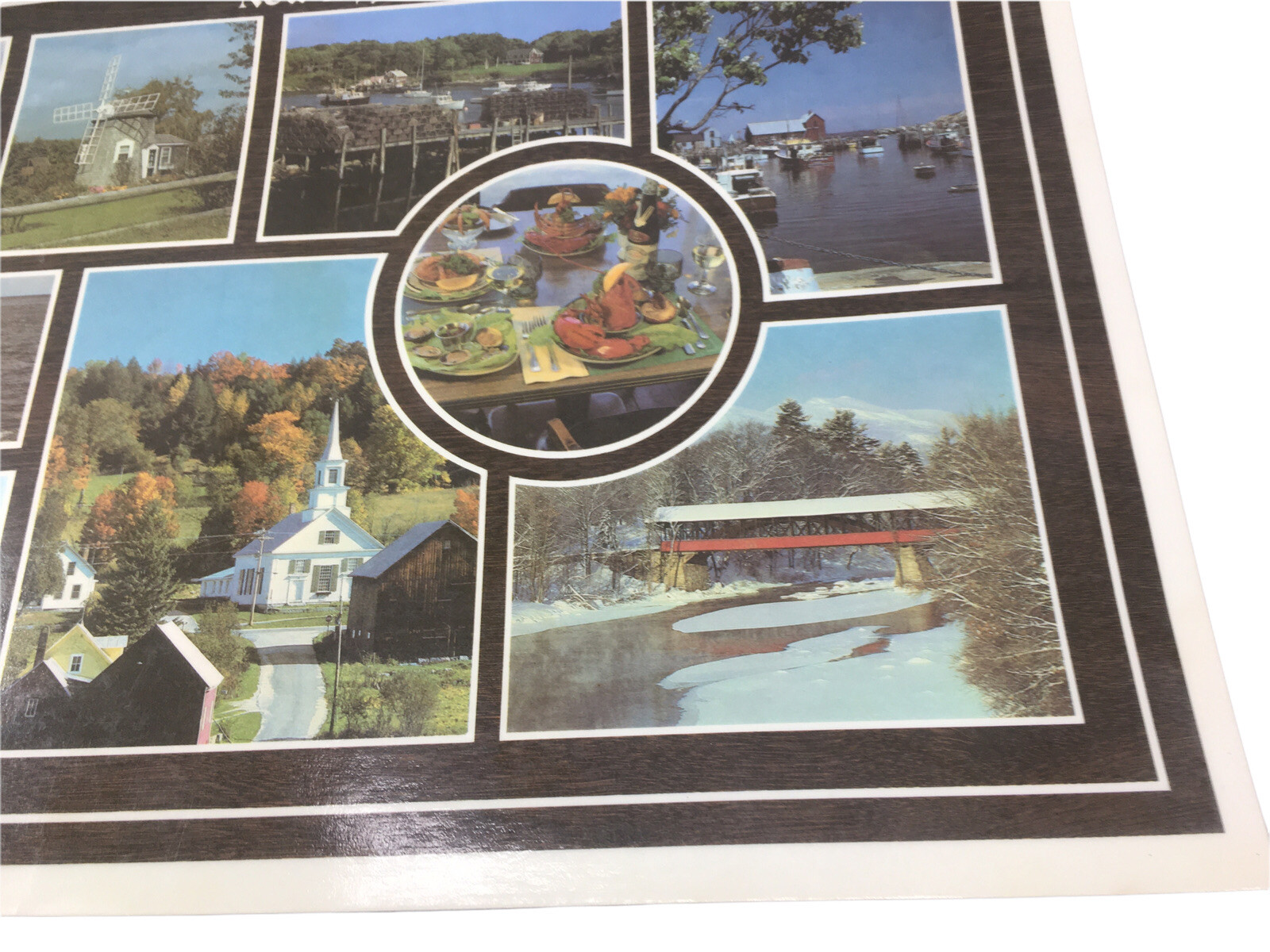 Vintage cape cod New England￼ place mat Massachusetts 2 Sides