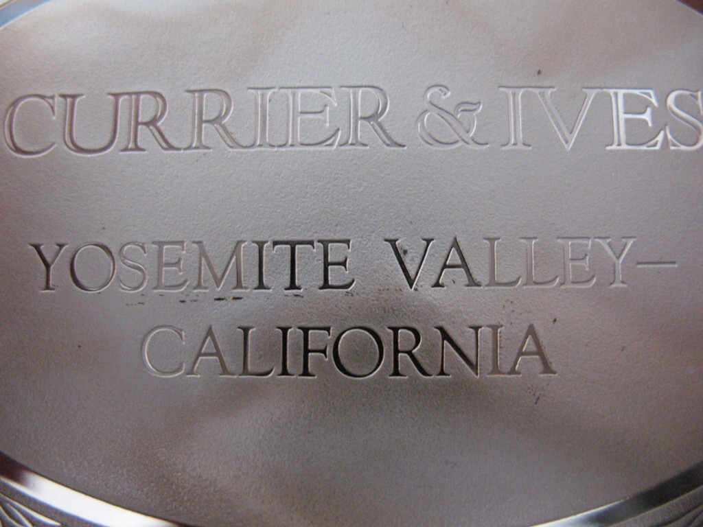 2.78-OZ.999 PURE SILVER YOSEMITE NATIONAL PARK FRANKLIN MINT CURRIER & IVES+GOLD
