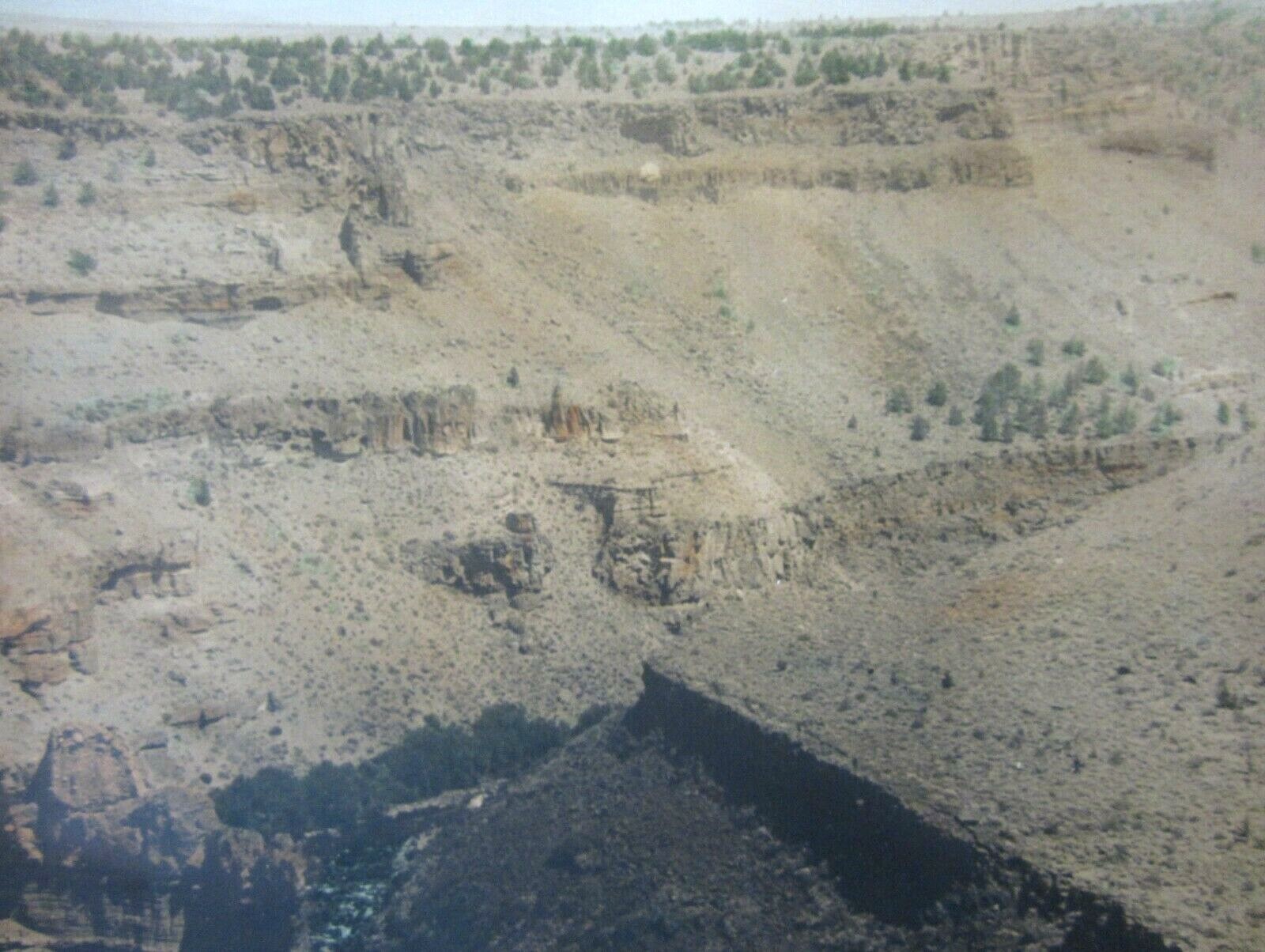 Vintage Grand Canyon AZ Photo Hand Colored National Park 8″ X 13″ Original 1930s