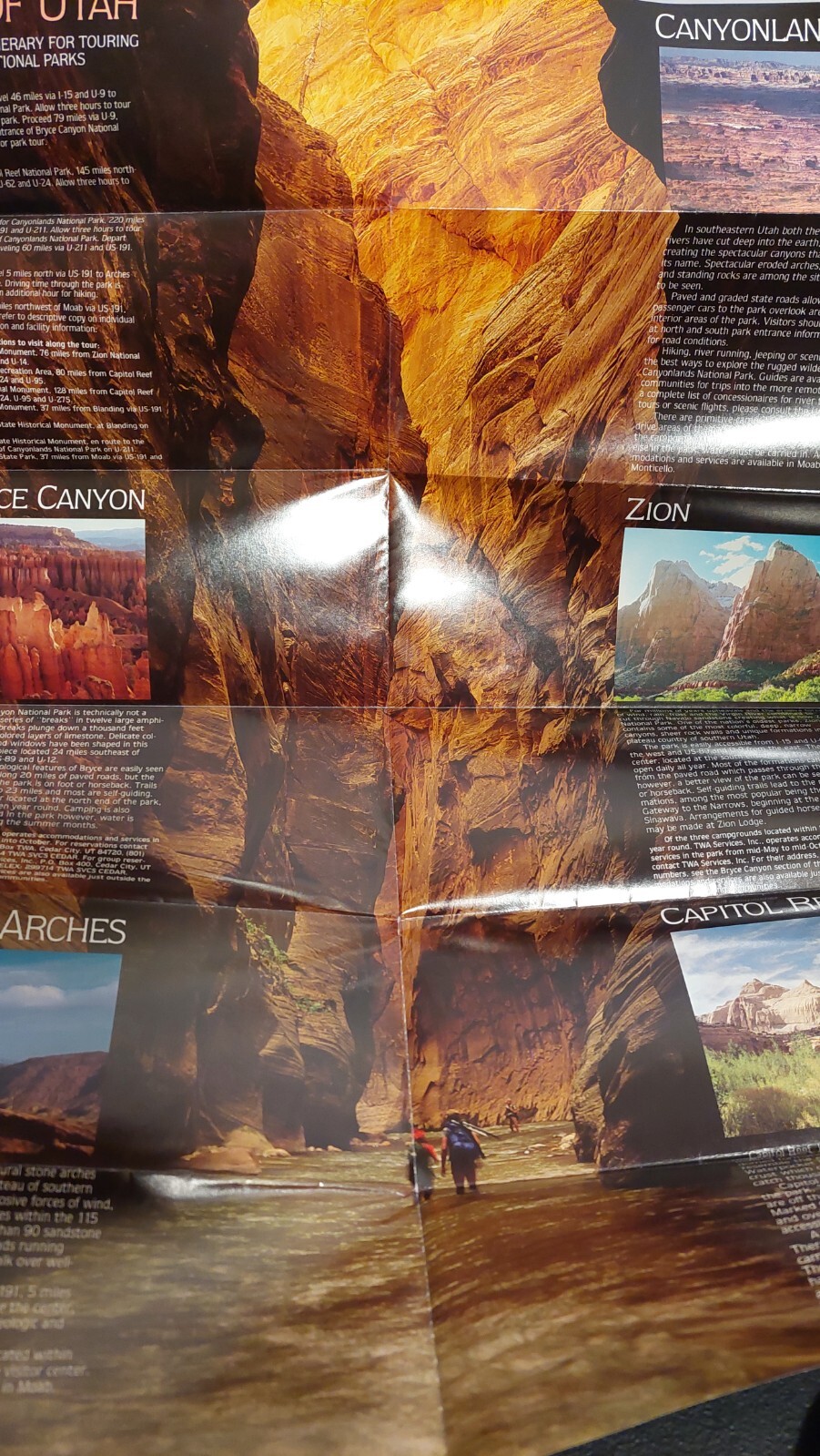 UTAH, NATIONAL PARKS & MONUMENTS. VINTAGE FOLD OUT TRAVEL BROCHURE.