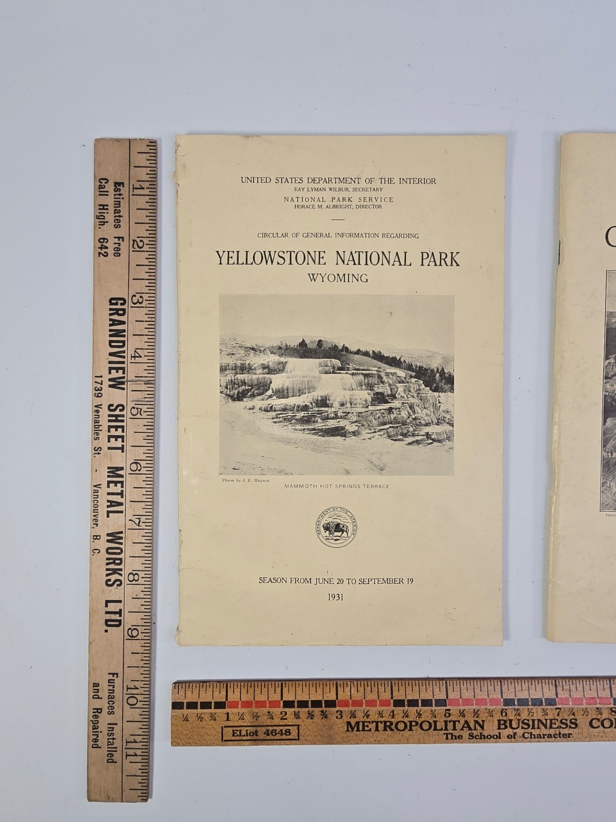 1930 Yellowstone National Park Circular Wyoming Department Interior Foldout Map