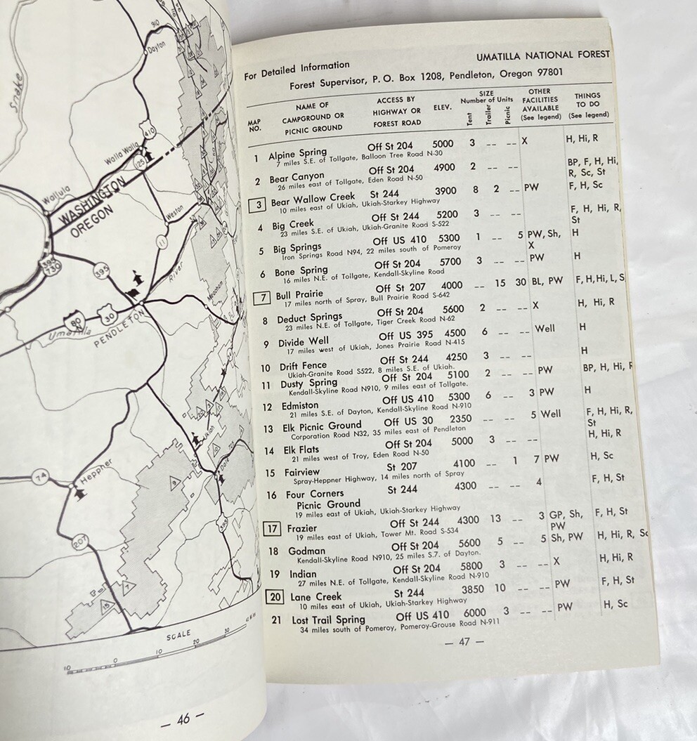NATIONAL FOREST CAMPGROUND DIRECTORY OREGON & WASHINGTON 1966-1967