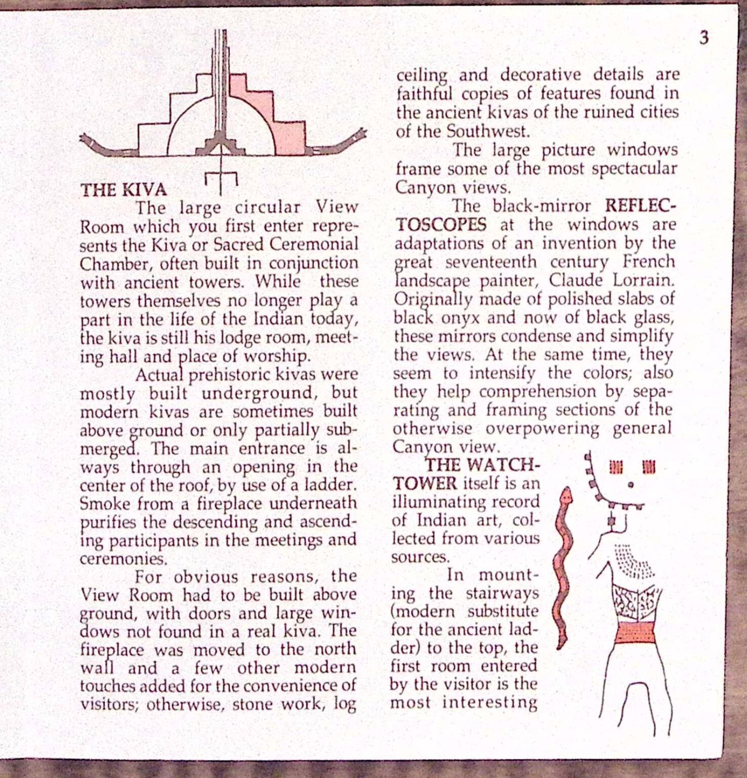 1960s-70s FRED HARVEY THE WATCHTOWER GUIDE GRAND CANYON NATIONAL PARK AZ Z6181