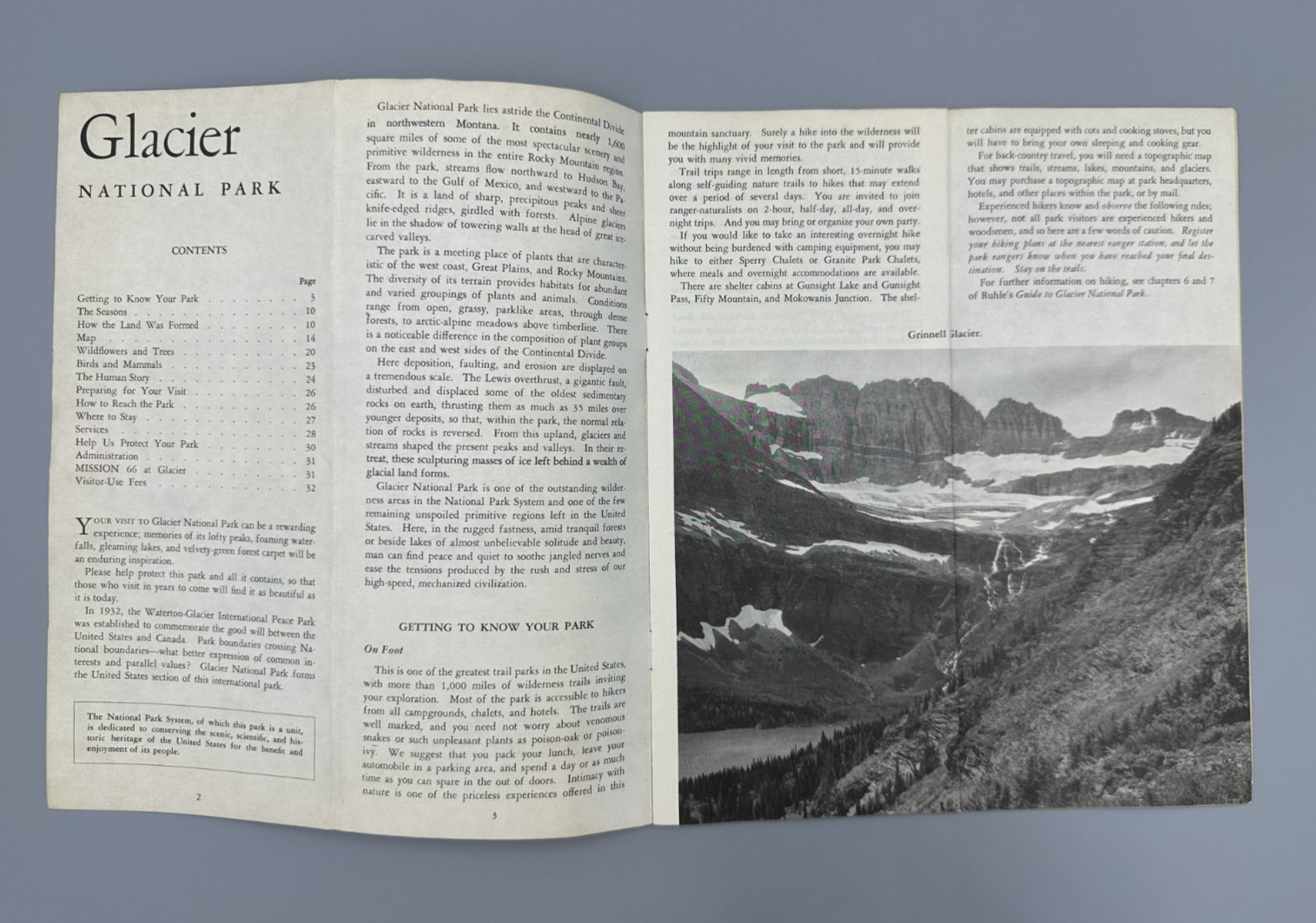 1963 GLACIER NATIONAL PARK Brochure with MAP