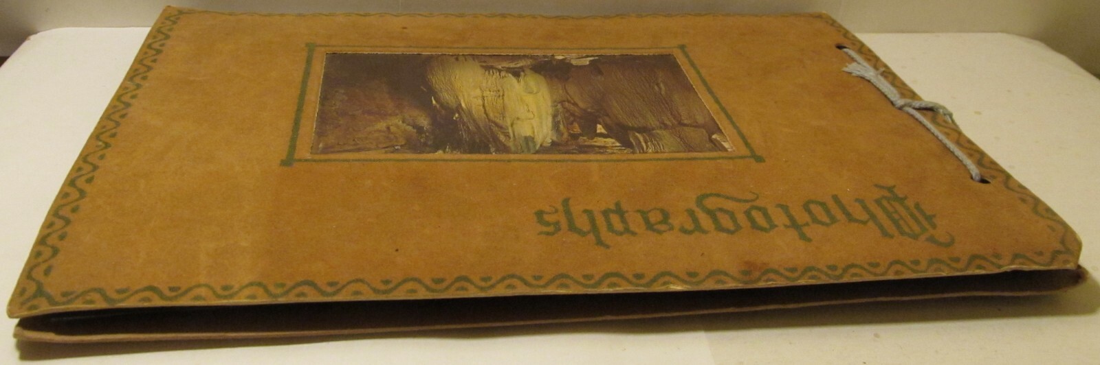 Photographs Photo Album Suede Cover Featuring Kentucky Mammoth Cave, Vintage