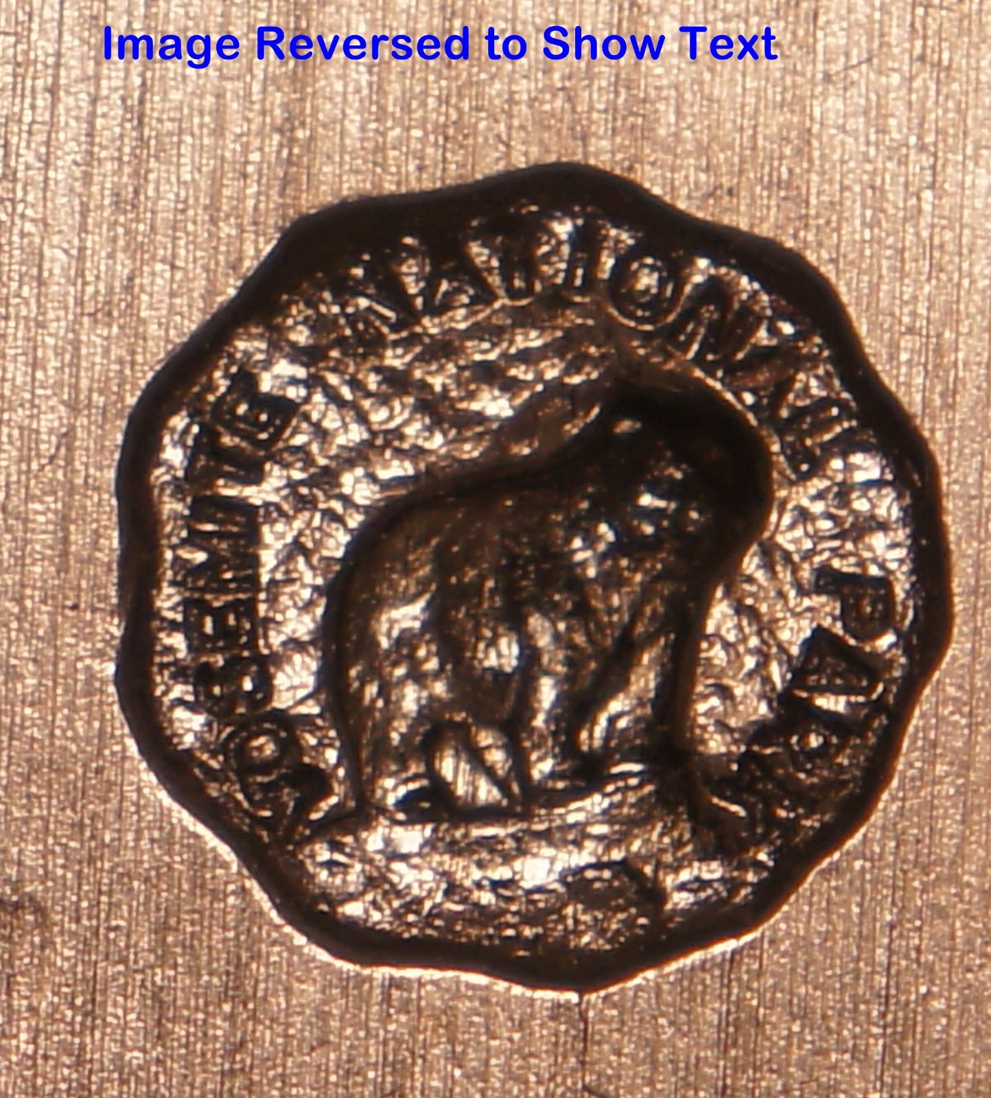 1928 YOSEMITE NATIONAL PARK Bear Pin Applique STEEL STAMPING DIE Robbins RH653