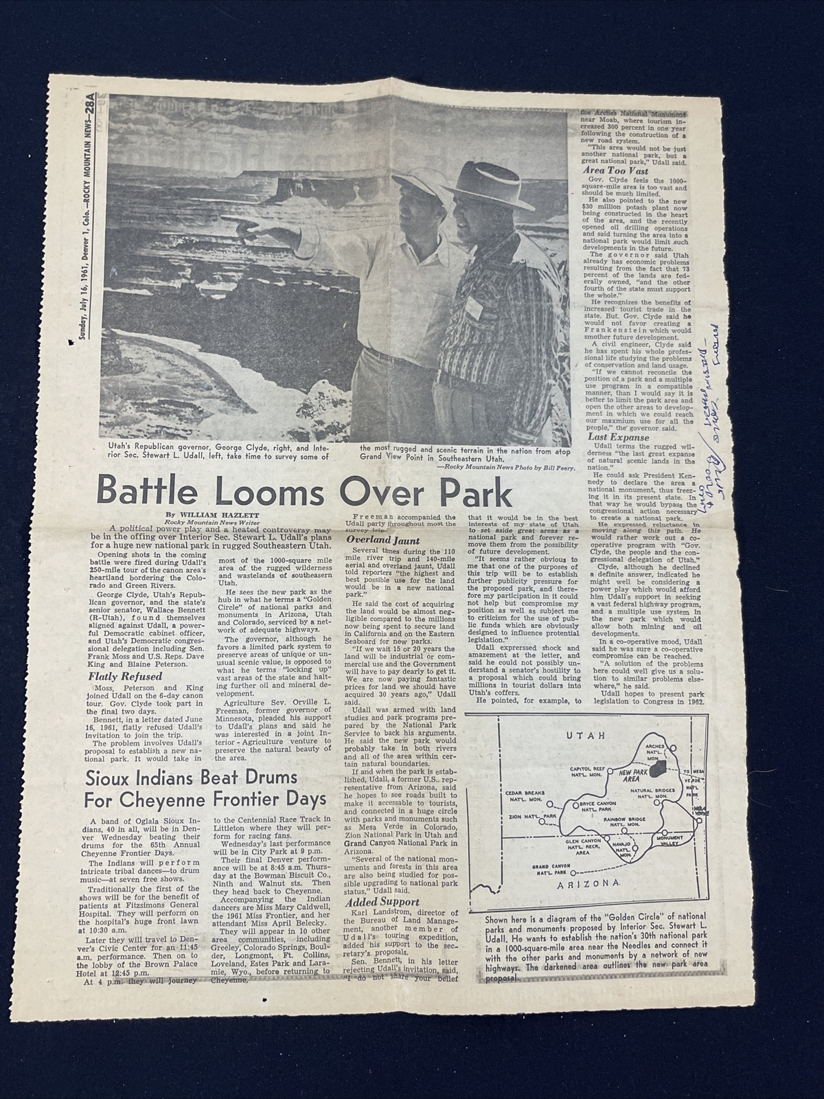 Canyonlands National Park Proposal 1962 Map Info Park Plan Impact Vintage + News