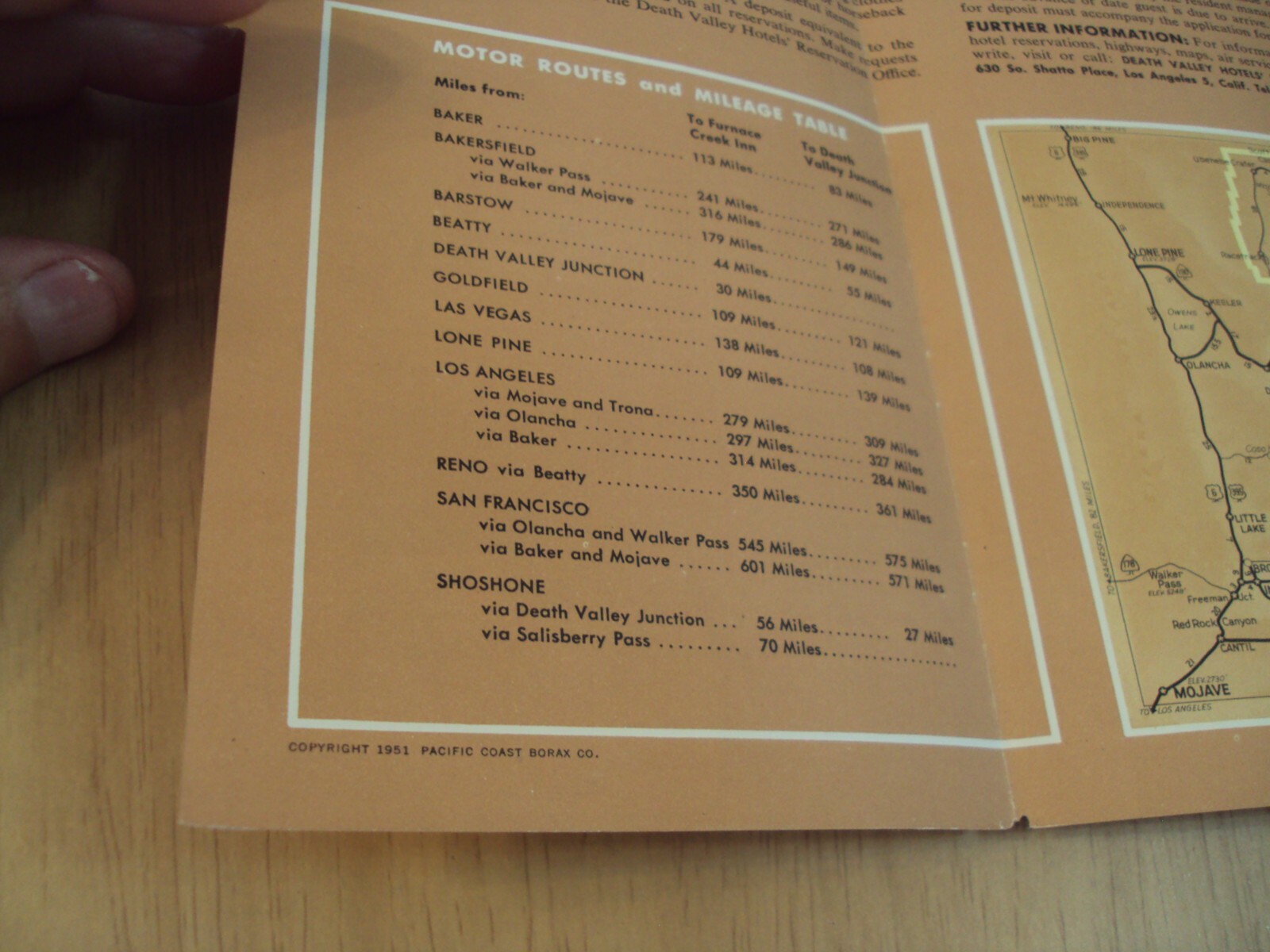 VTG 1951 ‘TRAVEL Brochure’~”DEATH VALLEY” National Park~CALIFORNIA~
