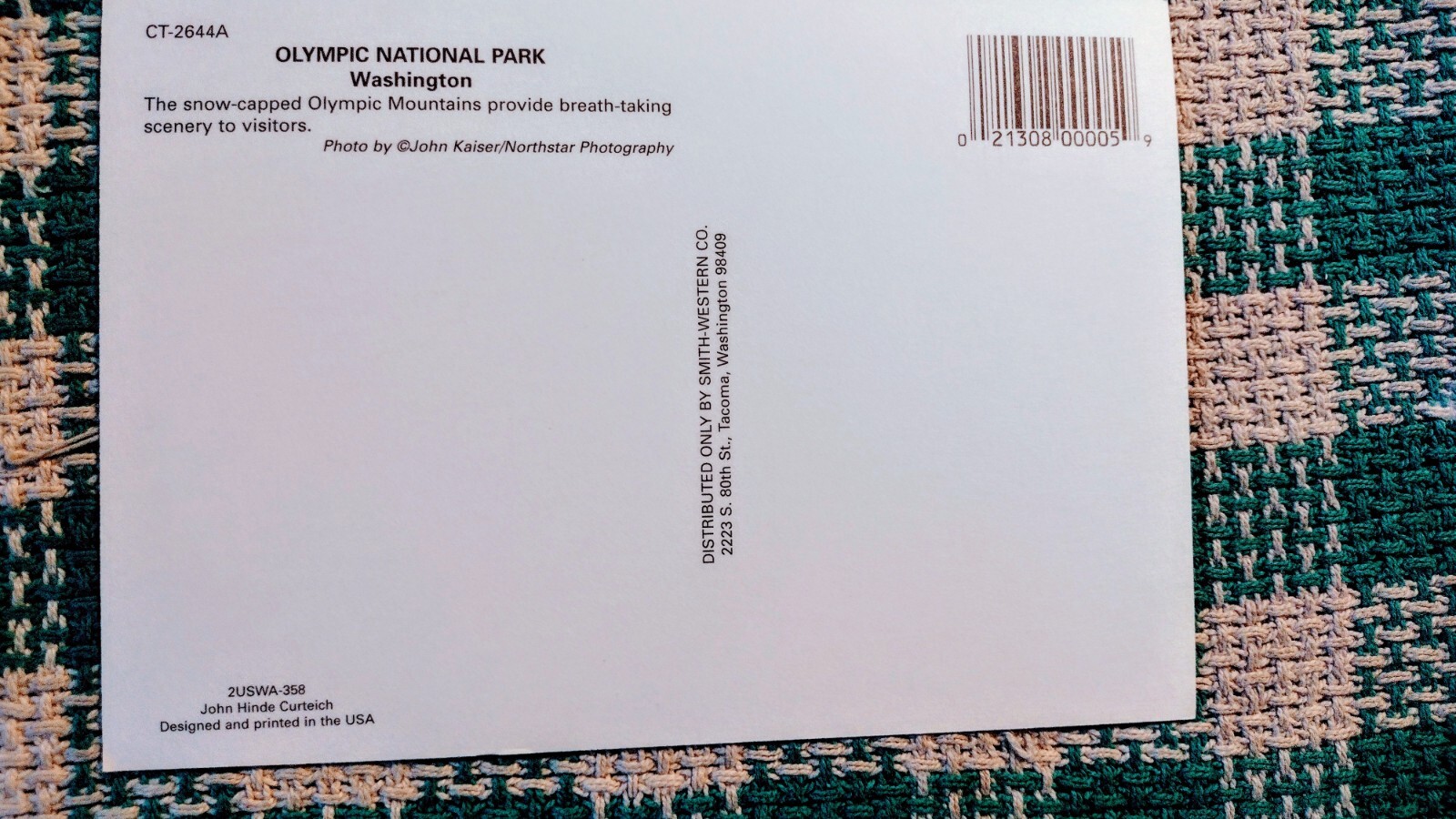 BEAUTIFUL CHROME POST CARD OLYMPIC NATIONAL PARK WASHINGTON PORT ANGELES WA