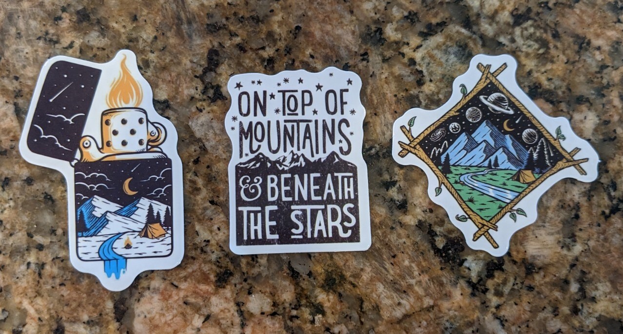 A set of Camping Outdoor Sticker Decals