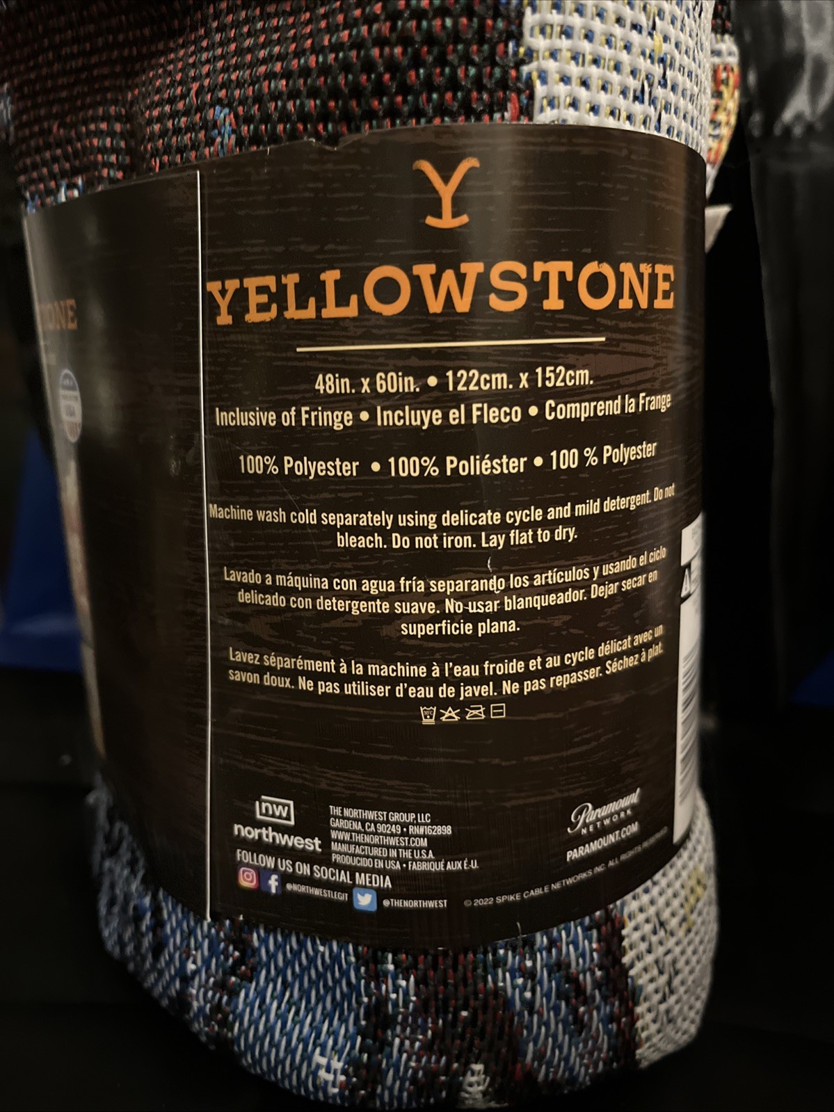 Yellowstone Dutton Ranch “Protect the Land” Woven Tapestry Throw Blanket NEW