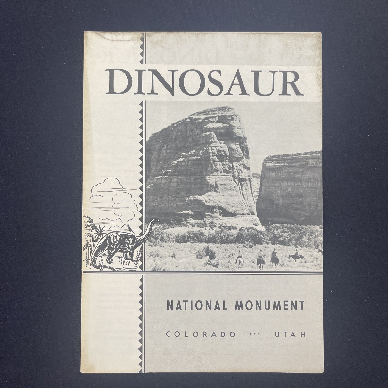 Vintage 1955 Dinosaur National Monument Brochure Pamphlet Map