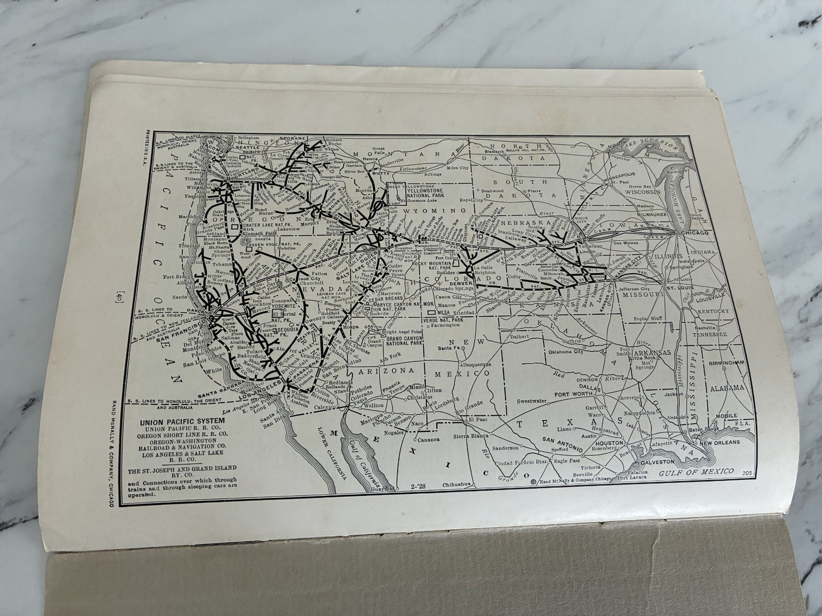 Vintage 1928 Union Pacific Yellowstone National Park Handbook Book With Map