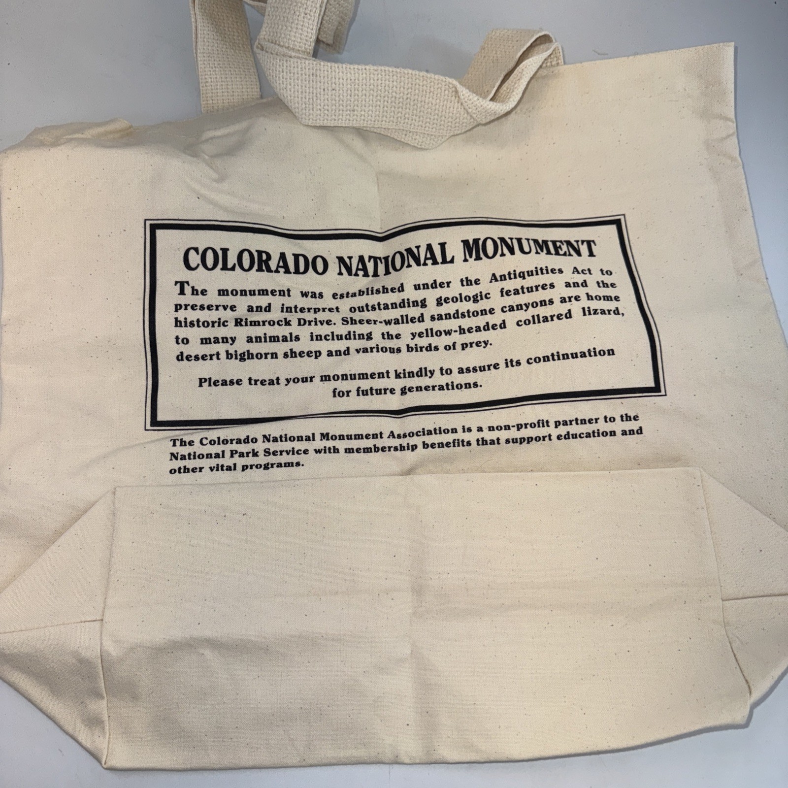 Vintage Colorado National Monument Canvas Tote Bag 1996 National Park NOS