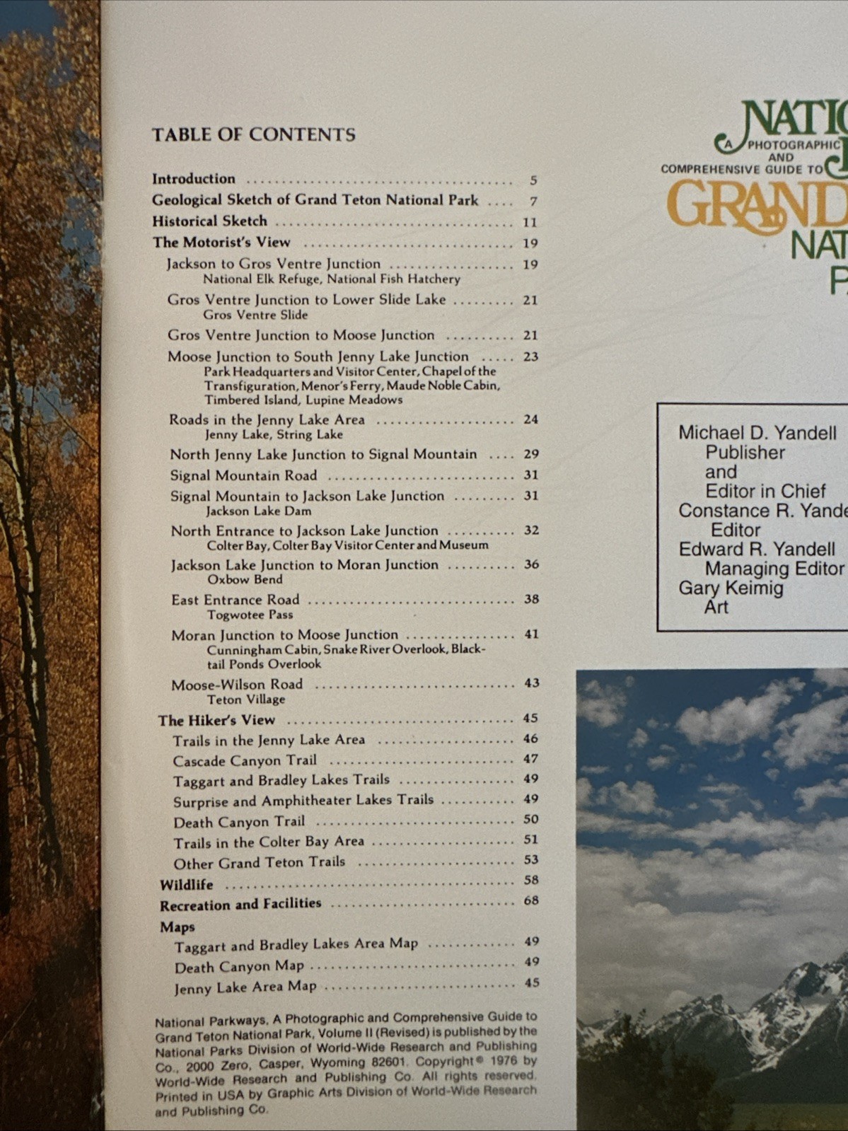 National Parkways Grand Teton National Park Guide Book 1976, Revised Volume II