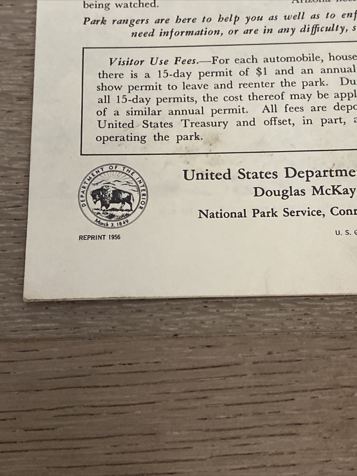 VTG 1956 Grand Canyon National Parks Guide Map Travel Vacation 15 page Brochure