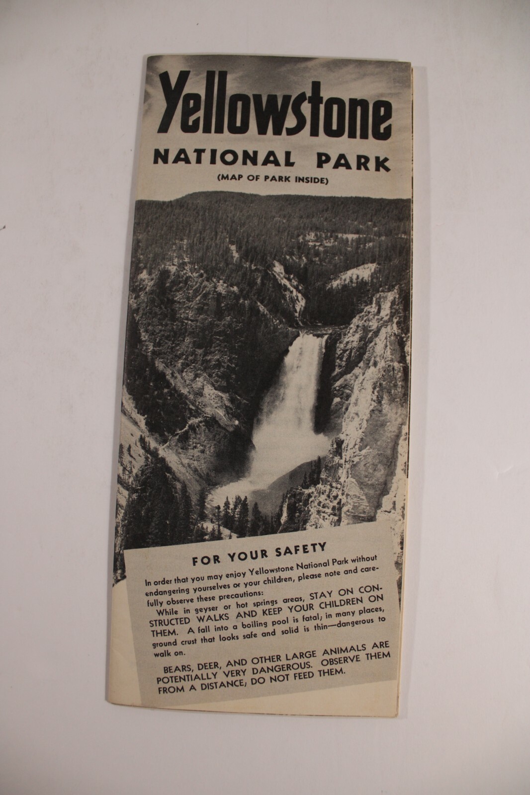 1954 Yellowstone National Park Inside Map Wyoming Montana Idaho Tourist Guide