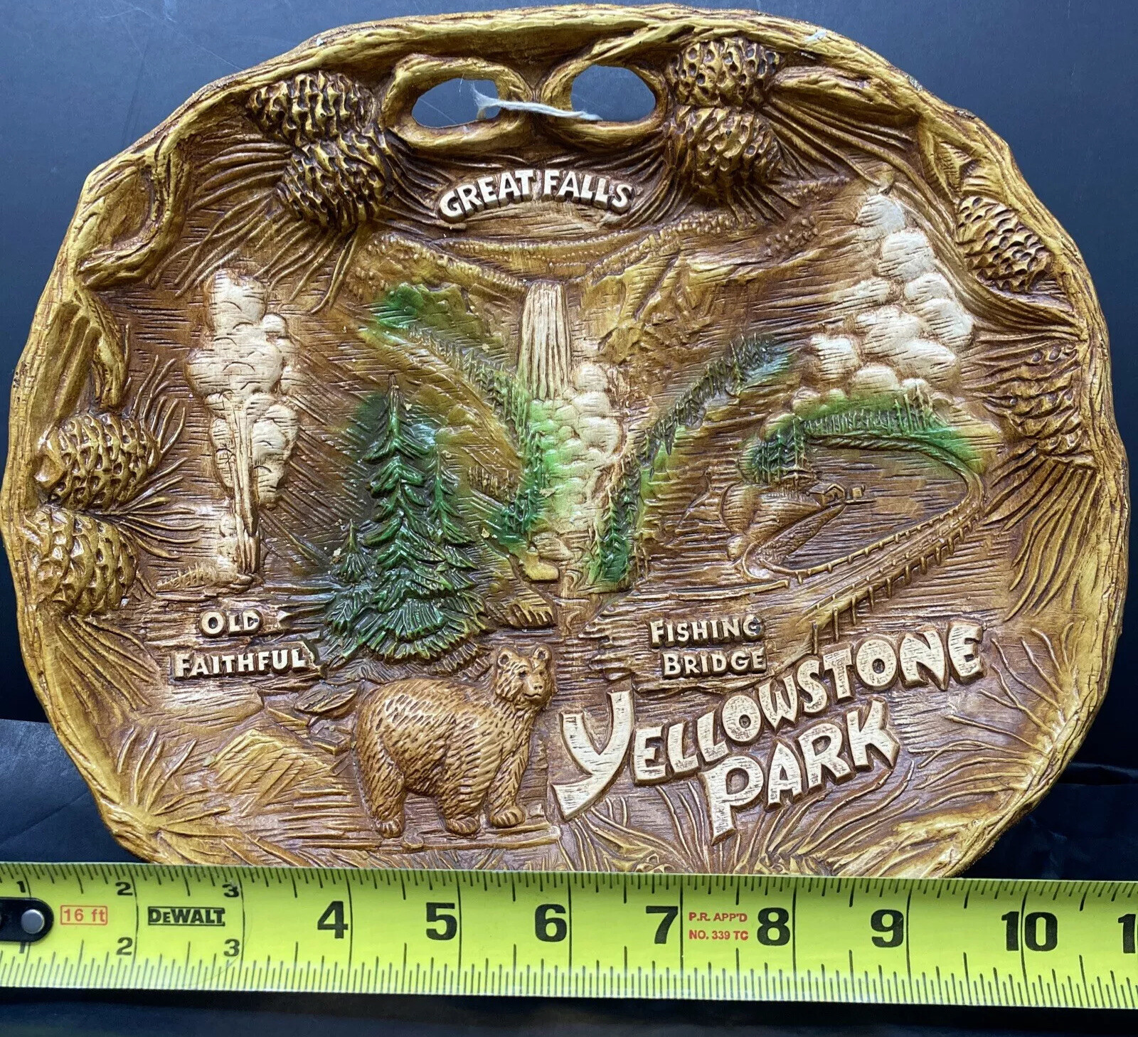 Vintage Taco Yellowstone Park Souvenir Plate Bowl 3D Retro Cabin Decor
