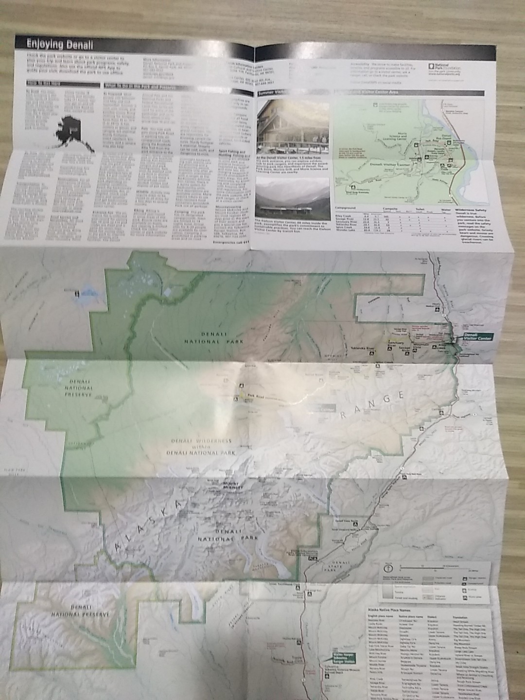 Denali National Park Service 2026 Alaska Map Brochure Pamphlet Guide Excellent