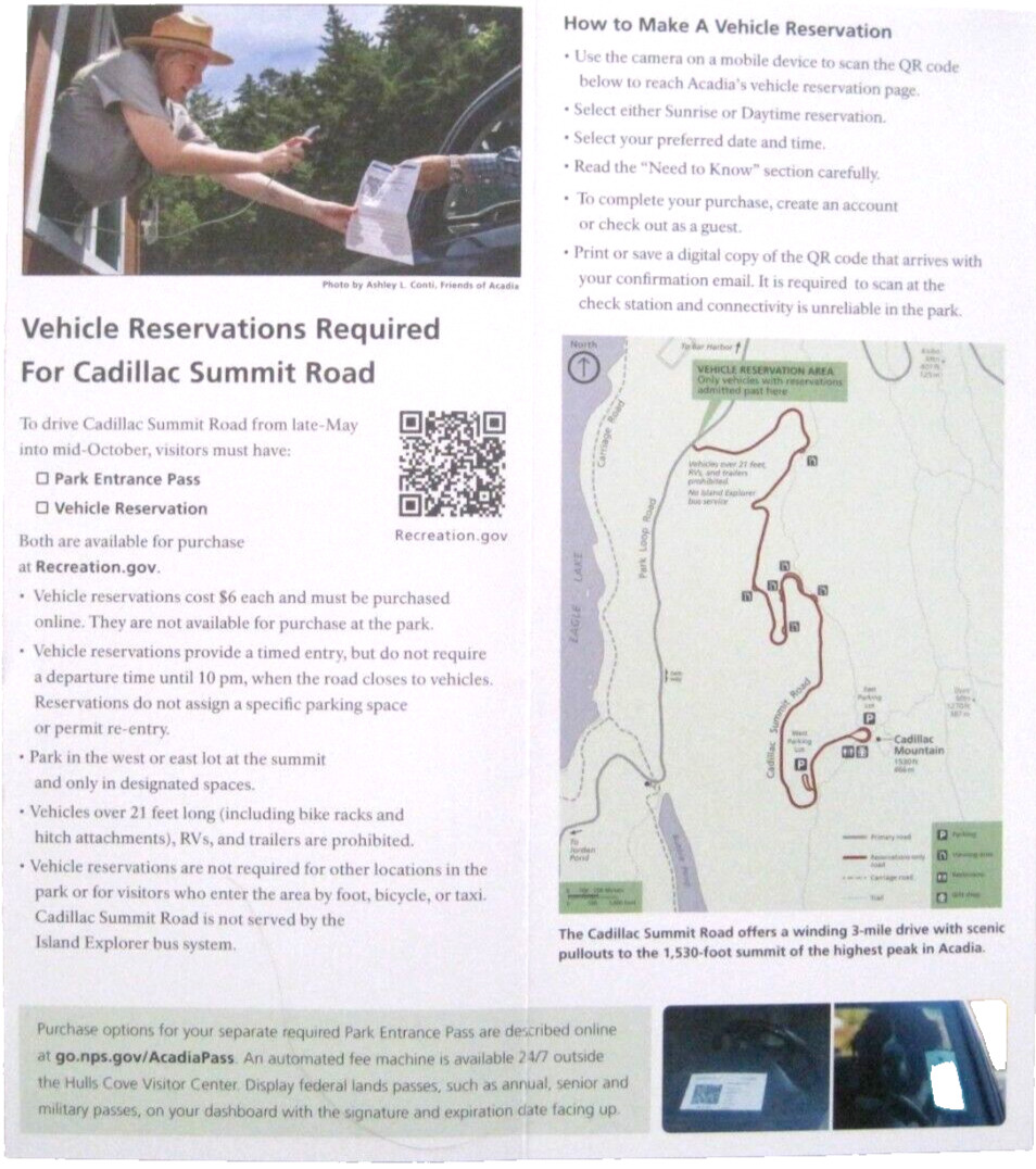 Acadia National Park Maine Park Service Guide Unigrid Brochure Map