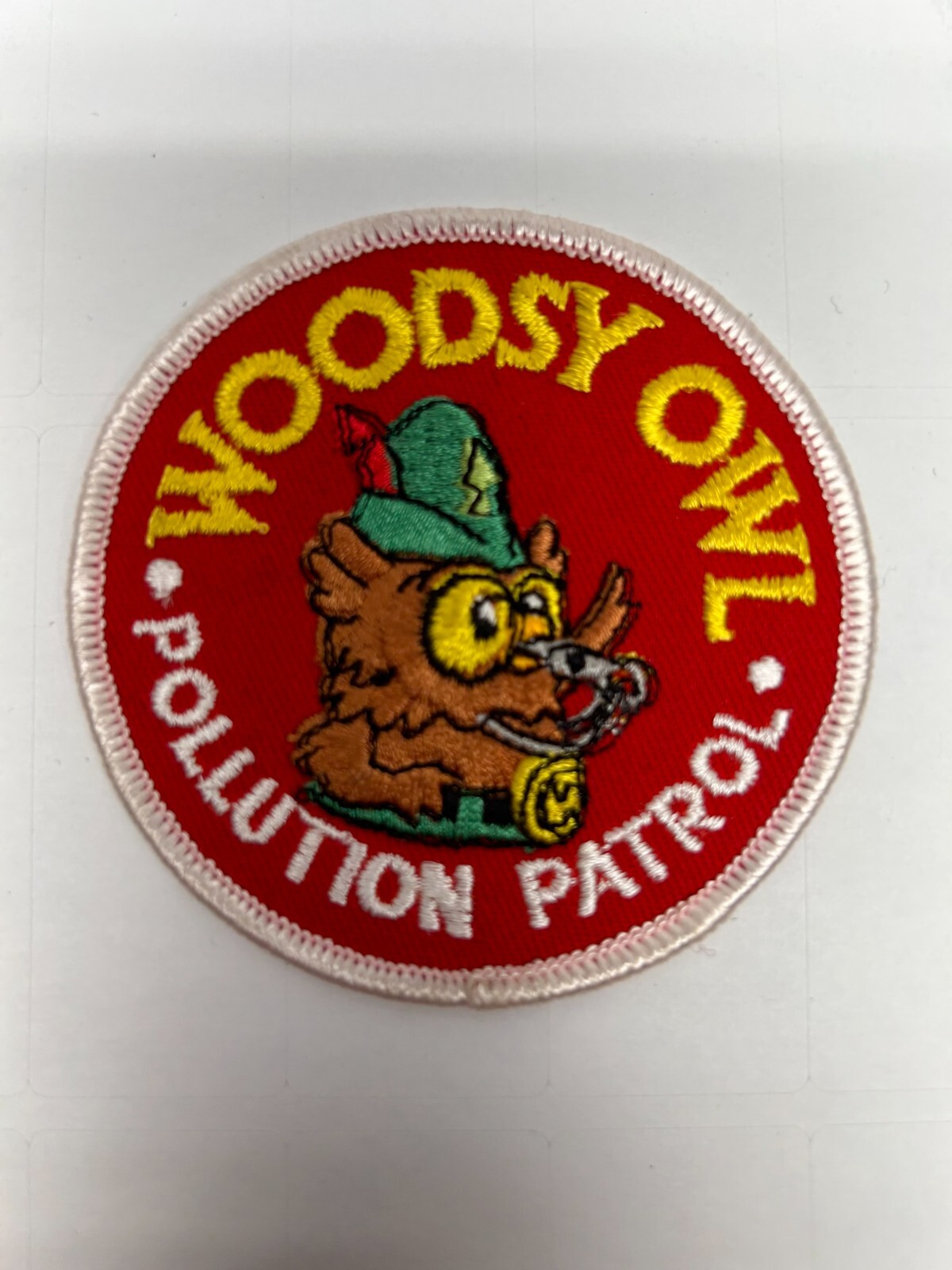 Vtg Woodsy Owl National Parks Polution Patrol Embroidered Sew On Round Patch