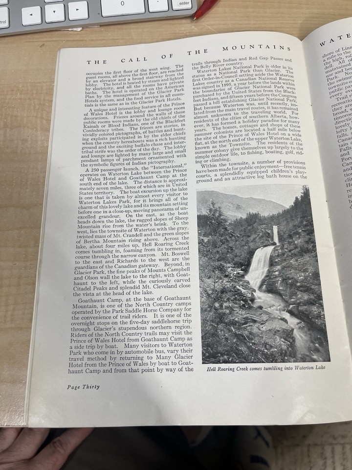 Glacier National Park Travel Brochure 1932 The Call of the Mountains GN RR