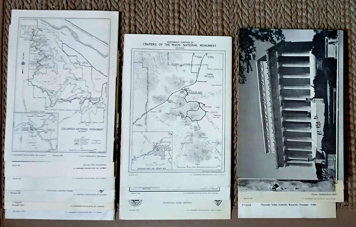 Lot of 13, Interior Dept. National Forest Service, Monuments, Parks Booklets