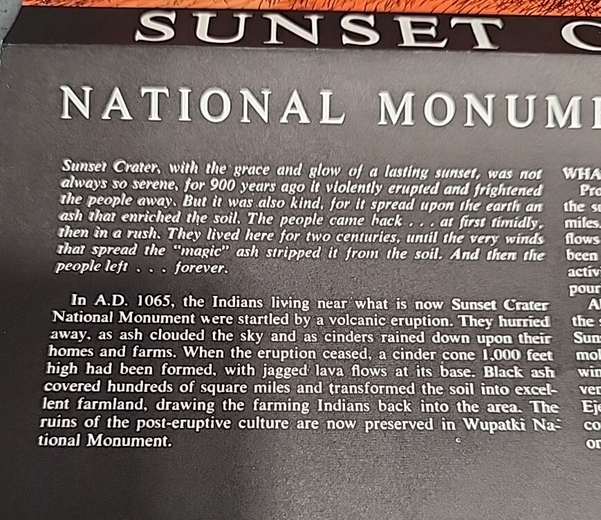 1974 Arizona AZ Sunset Crater Wupatki National Park Service Vintage Brochure
