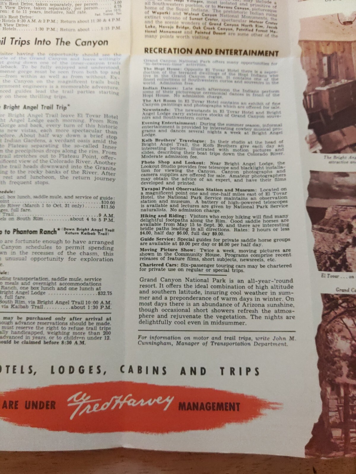 Vintage 1956 Grand Canyon Pamphlet