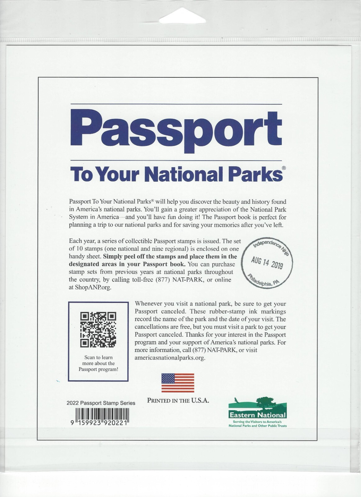 Passport To Your National Parks 2022 Stamp Series Sealed Self Adhesive Set of 10