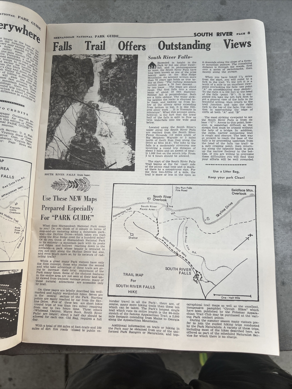 Vintage Shenandoah National Park and Skyline Drive Map and Profile Park Guide 19