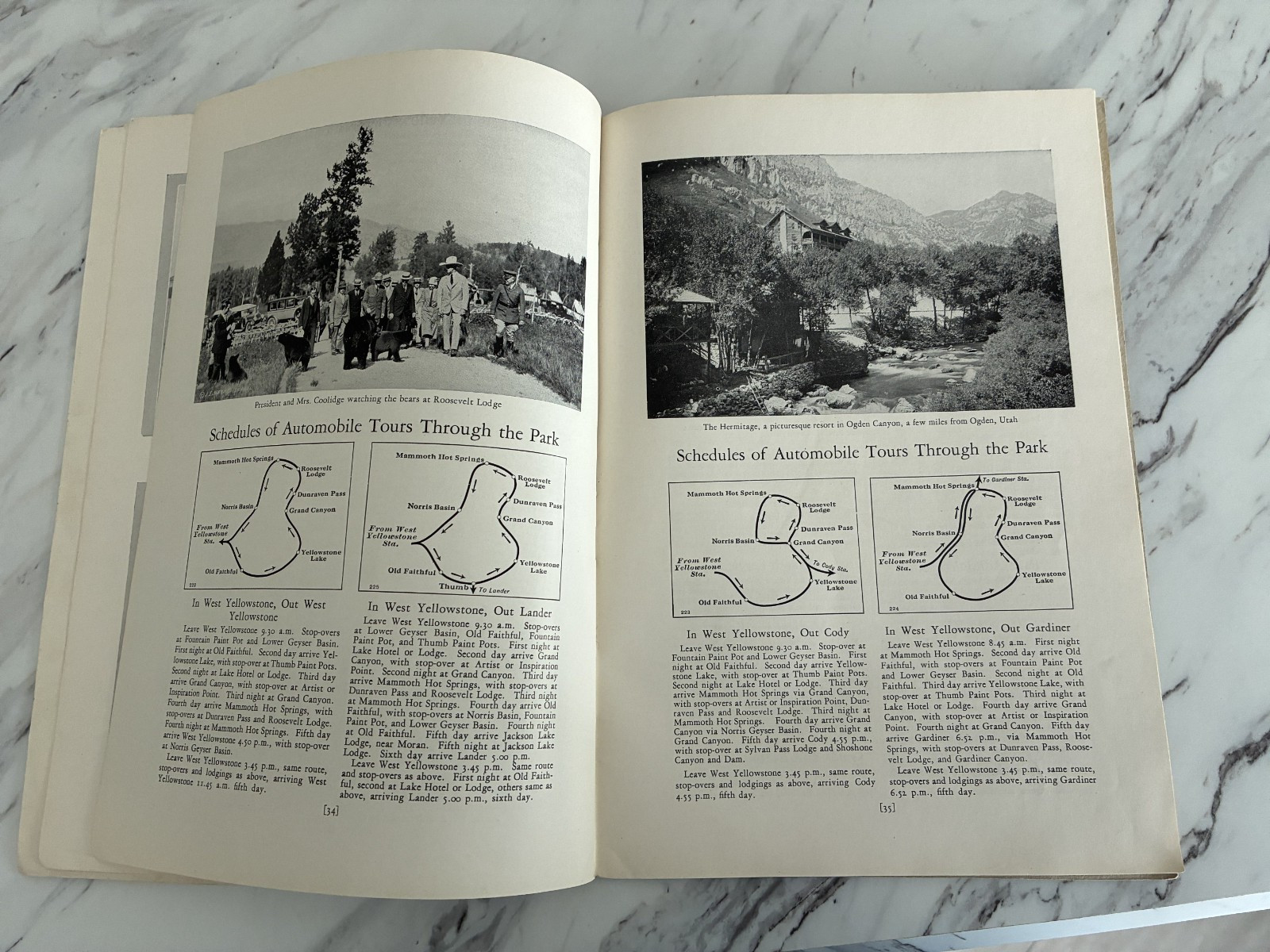Vintage 1928 Union Pacific Yellowstone National Park Handbook Book With Map
