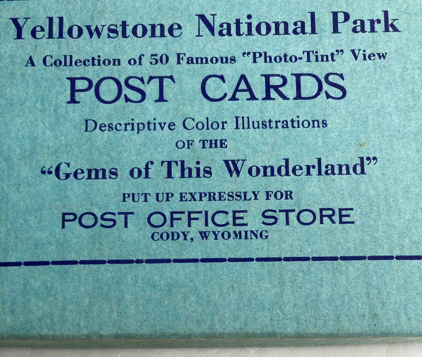 YELLOWSTONE NATIONAL PARK Box of Photo-Tint Postcards (43 of 50) Cody Wyoming