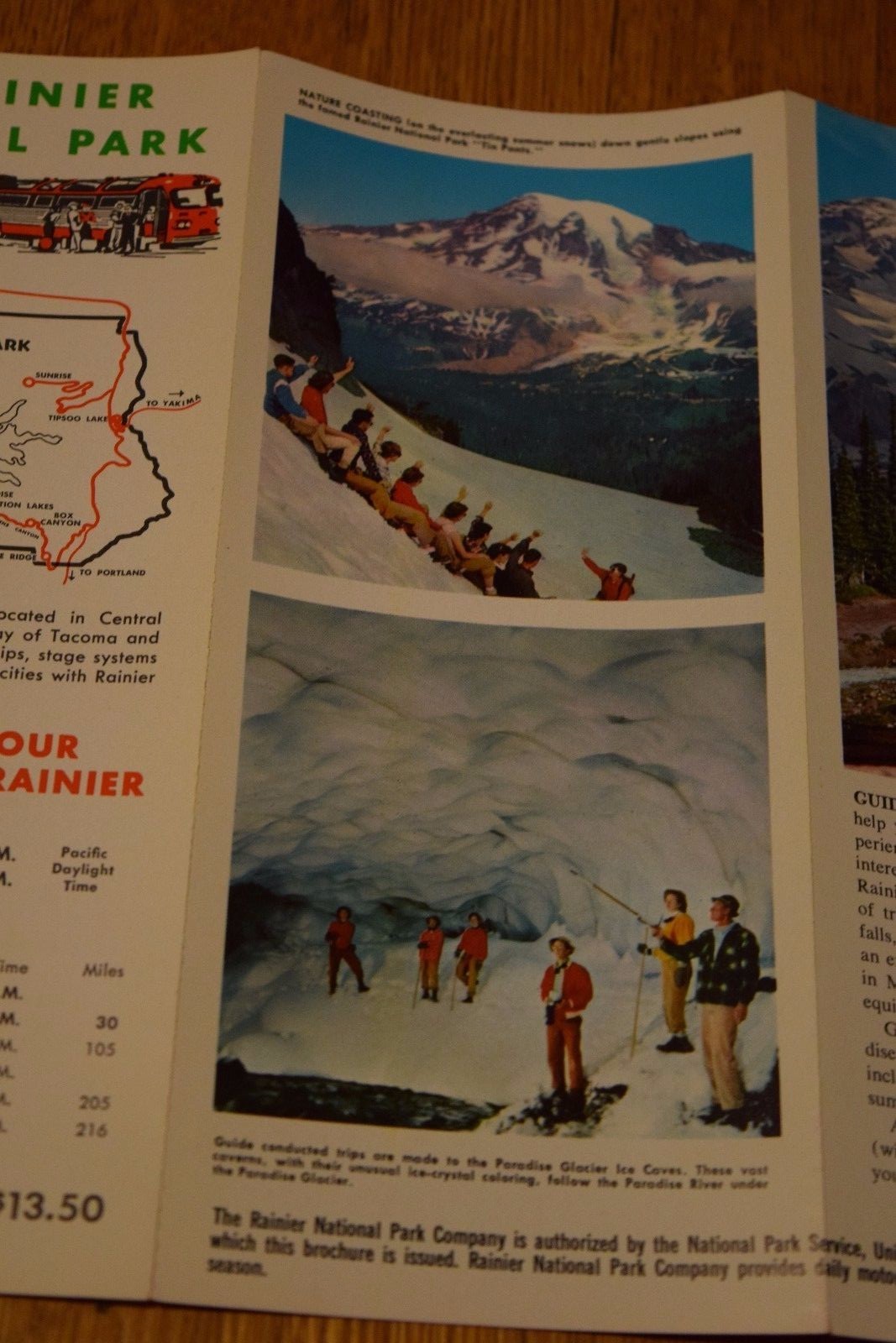 1966 Mount Rainier National Park Travel Sight-Seeing Brochure Mid-Century