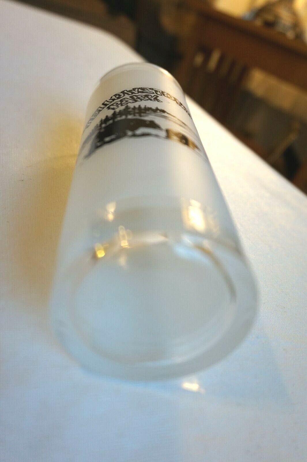 Vintage Federal1967 Yellowstone Park Frosted Highball Bar Glass 7″