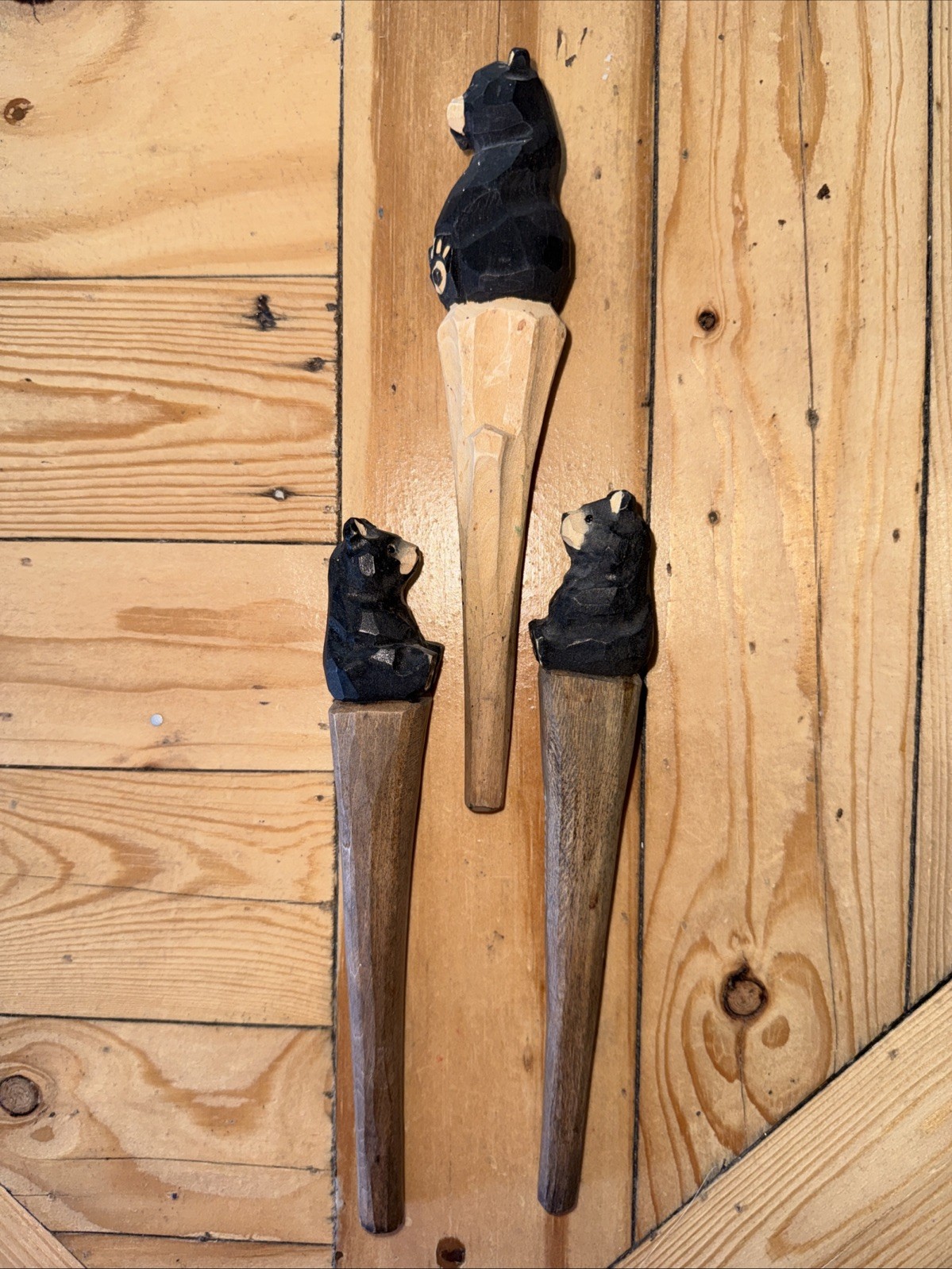 Yosemite Nat’l Pk BEARS Hand Carved Local Artist USA Made Were Pens Need Refill