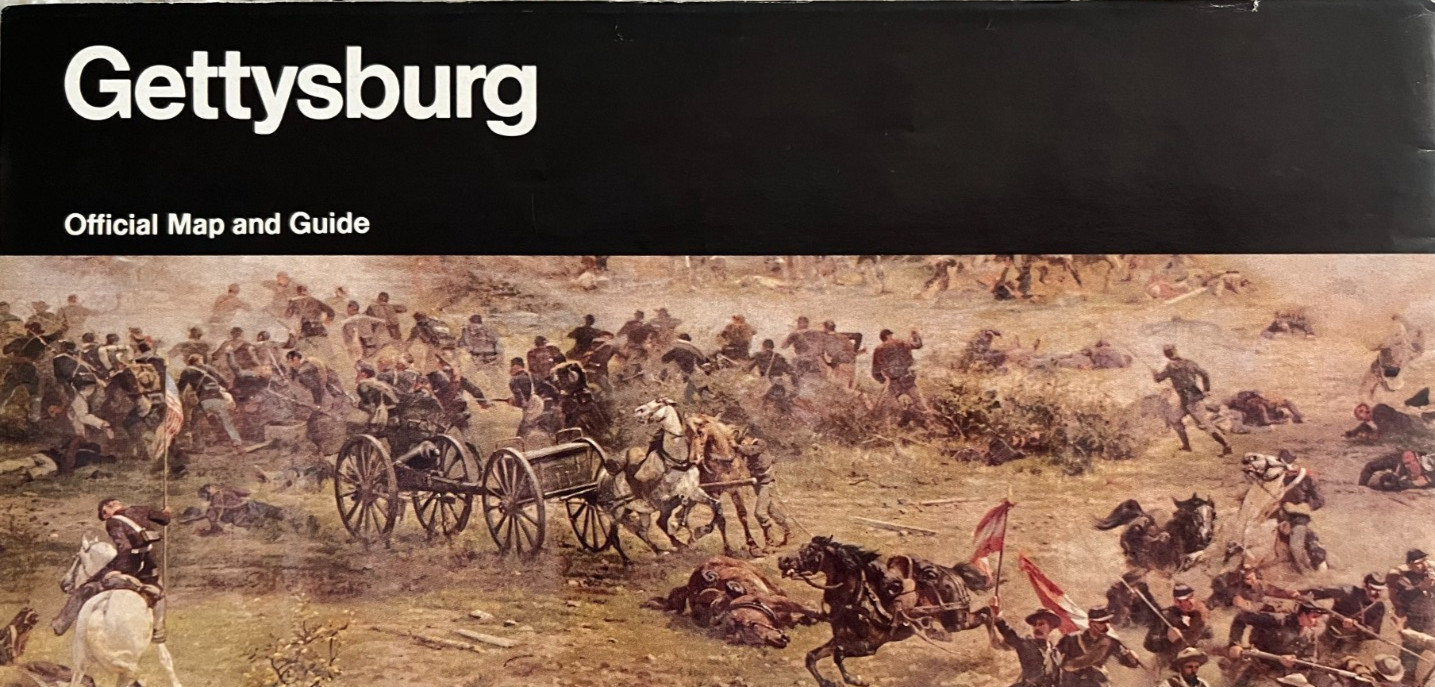 1990 GETTYSBURG MILITARY PARK NATIONAL PARK SERVICE UNIGRID BROCHURE/MAP OOP