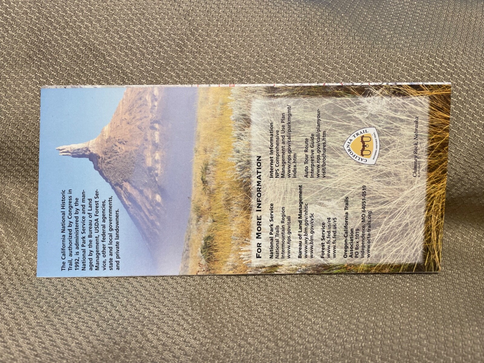 National Park Unigrid Map California Trail 2015