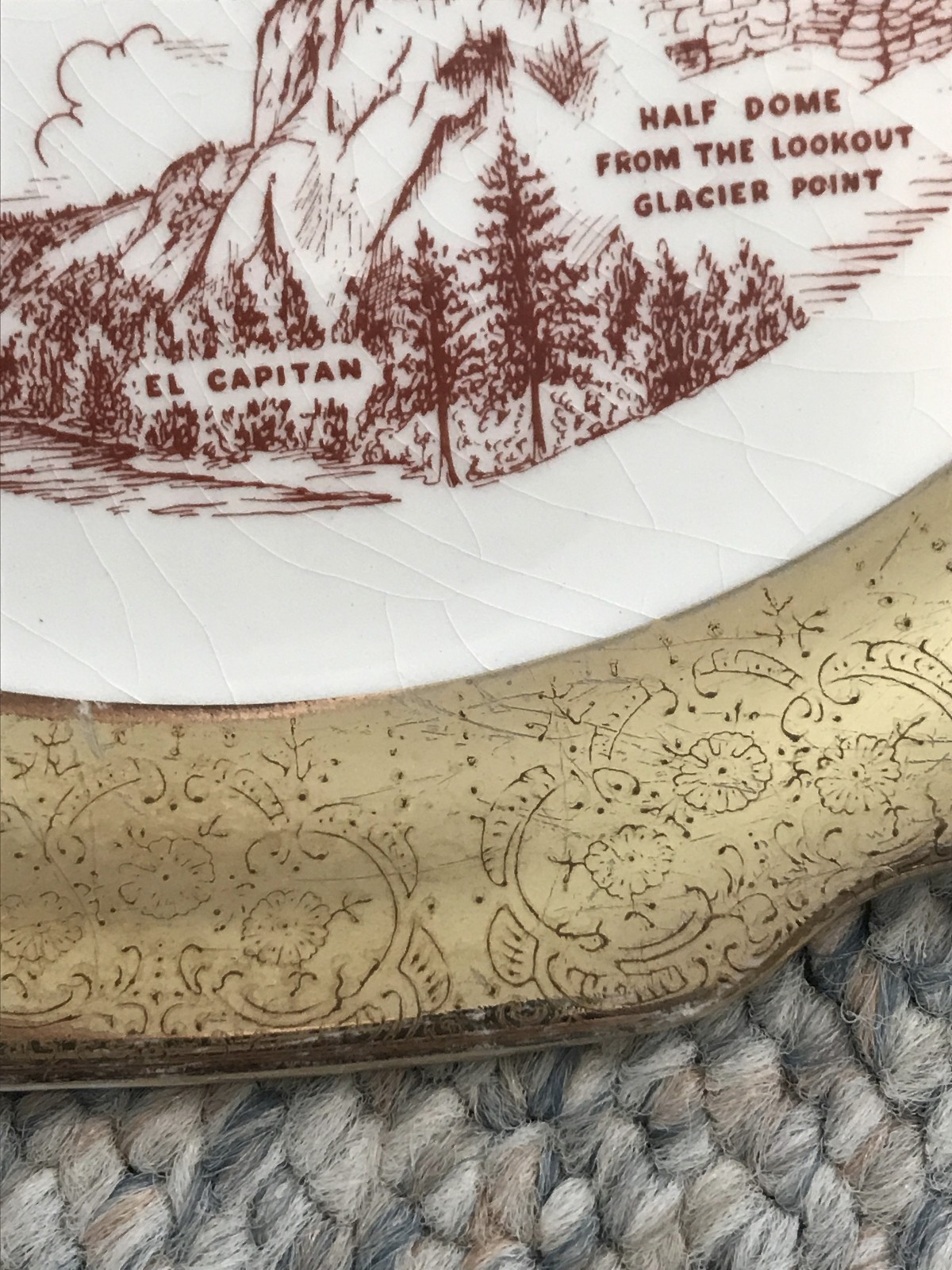 Yosemite National Park Vintage Souvenir Plate 9.5 Inch