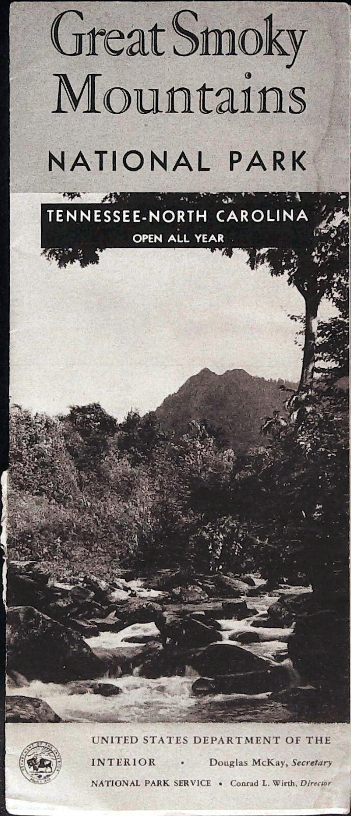 Great Smoky Mountains National Park 1953 Brochure w Map
