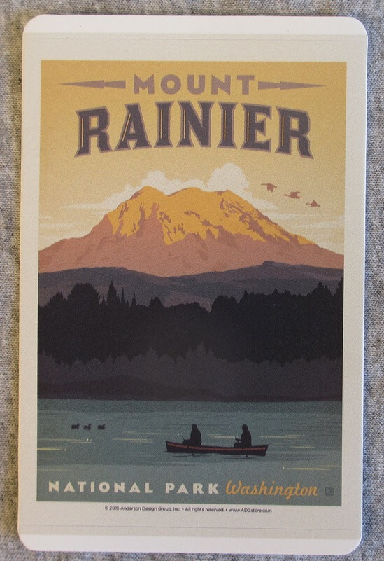 Mount Rainier National Park Rectangular Vinyl Sticker New