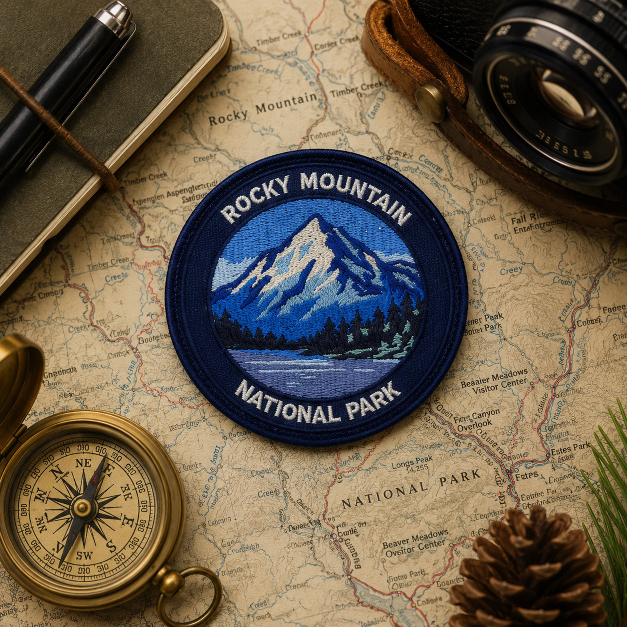 Rocky Mountain National Park Patch – Embroidered Alpine Mountain Travel Badge